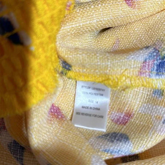 Floral Yellow A-Line Skirt Womans XL - Picture 11 of 11